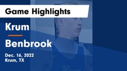 Krum  vs Benbrook  Game Highlights - Dec. 16, 2022
