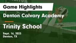 Denton Calvary Academy vs Trinity School  Game Highlights - Sept. 16, 2023