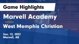 Marvell Academy  vs West Memphis Christian  Game Highlights - Jan. 12, 2022