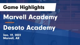 Marvell Academy  vs Desoto Academy  Game Highlights - Jan. 19, 2022