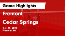 Fremont  vs Cedar Springs  Game Highlights - Oct. 15, 2022
