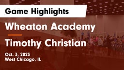Wheaton Academy  vs Timothy Christian  Game Highlights - Oct. 3, 2023
