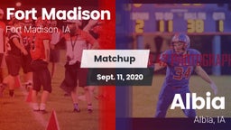 Matchup: Fort Madison High vs. Albia  2020