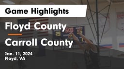 Floyd County  vs Carroll County  Game Highlights - Jan. 11, 2024