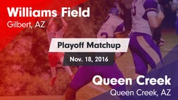 Matchup: Williams Field High vs. Queen Creek  2016