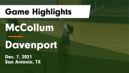 McCollum  vs Davenport  Game Highlights - Dec. 7, 2021