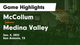 McCollum  vs Medina Valley  Game Highlights - Jan. 4, 2022