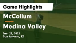 McCollum  vs Medina Valley  Game Highlights - Jan. 28, 2022