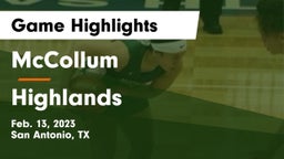 McCollum  vs Highlands  Game Highlights - Feb. 13, 2023