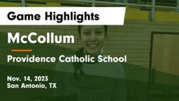 McCollum  vs Providence Catholic School Game Highlights - Nov. 14, 2023