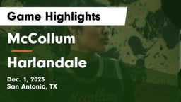 McCollum  vs Harlandale  Game Highlights - Dec. 1, 2023