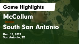 McCollum  vs South San Antonio  Game Highlights - Dec. 15, 2023