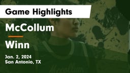 McCollum  vs Winn  Game Highlights - Jan. 2, 2024