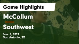 McCollum  vs Southwest  Game Highlights - Jan. 5, 2024