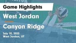 West Jordan  vs Canyon Ridge  Game Highlights - July 10, 2023