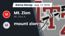 Recap: Mt. Zion  vs. mount zion 2018
