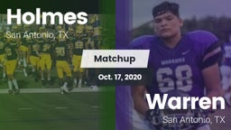 Matchup: Holmes  vs. Warren  2020