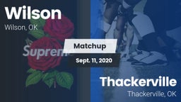 Matchup: Wilson  vs. Thackerville  2020