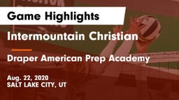 Intermountain Christian vs Draper American Prep Academy Game Highlights - Aug. 22, 2020