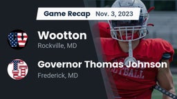 Recap: Wootton  vs. Governor Thomas Johnson  2023