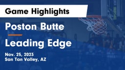 Poston Butte  vs Leading Edge  Game Highlights - Nov. 25, 2023