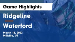 Ridgeline  vs Waterford Game Highlights - March 18, 2022