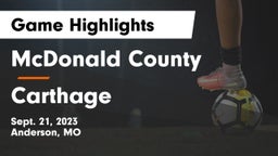 McDonald County  vs Carthage  Game Highlights - Sept. 21, 2023