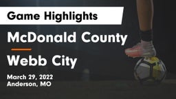 McDonald County  vs Webb City  Game Highlights - March 29, 2022