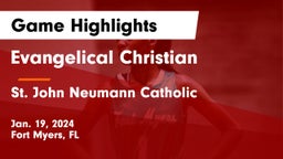 Evangelical Christian  vs St. John Neumann Catholic  Game Highlights - Jan. 19, 2024