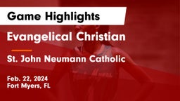 Evangelical Christian  vs St. John Neumann Catholic  Game Highlights - Feb. 22, 2024