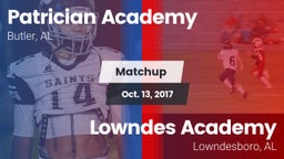 Matchup: Patrician Academy vs. Lowndes Academy  2017