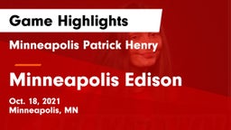 Minneapolis Patrick Henry  vs Minneapolis Edison  Game Highlights - Oct. 18, 2021