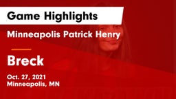 Minneapolis Patrick Henry  vs Breck  Game Highlights - Oct. 27, 2021