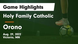 Holy Family Catholic  vs Orono  Game Highlights - Aug. 29, 2022