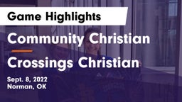 Community Christian  vs Crossings Christian  Game Highlights - Sept. 8, 2022