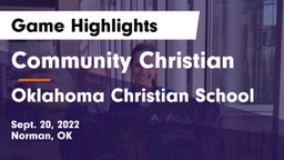 Community Christian  vs Oklahoma Christian School Game Highlights - Sept. 20, 2022