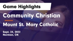 Community Christian  vs Mount St. Mary Catholic  Game Highlights - Sept. 24, 2022