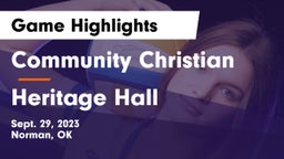 Community Christian  vs Heritage Hall Game Highlights - Sept. 29, 2023