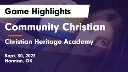 Community Christian  vs Christian Heritage Academy Game Highlights - Sept. 30, 2023