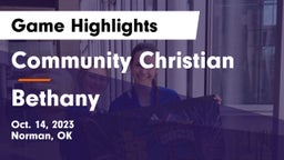 Community Christian  vs Bethany  Game Highlights - Oct. 14, 2023