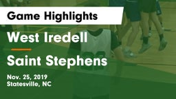 West Iredell  vs Saint Stephens  Game Highlights - Nov. 25, 2019