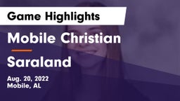 Mobile Christian  vs Saraland Game Highlights - Aug. 20, 2022