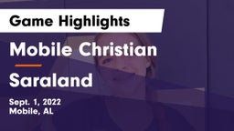 Mobile Christian  vs Saraland  Game Highlights - Sept. 1, 2022
