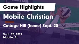 Mobile Christian  vs Cottage Hill (home) Sept. 20 Game Highlights - Sept. 20, 2022