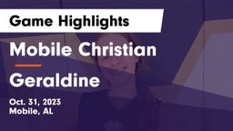 Mobile Christian  vs Geraldine Game Highlights - Oct. 31, 2023