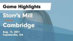 Starr's Mill  vs Cambridge  Game Highlights - Aug. 13, 2021