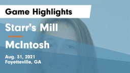 Starr's Mill  vs McIntosh  Game Highlights - Aug. 31, 2021