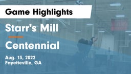 Starr's Mill  vs Centennial  Game Highlights - Aug. 13, 2022