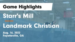 Starr's Mill  vs Landmark Christian Game Highlights - Aug. 16, 2022
