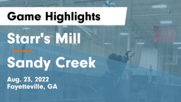 Starr's Mill  vs Sandy Creek  Game Highlights - Aug. 23, 2022